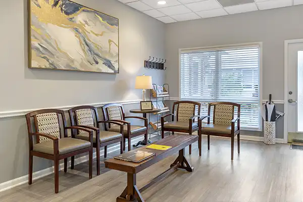 Wait area at Durham Prosthodontics.