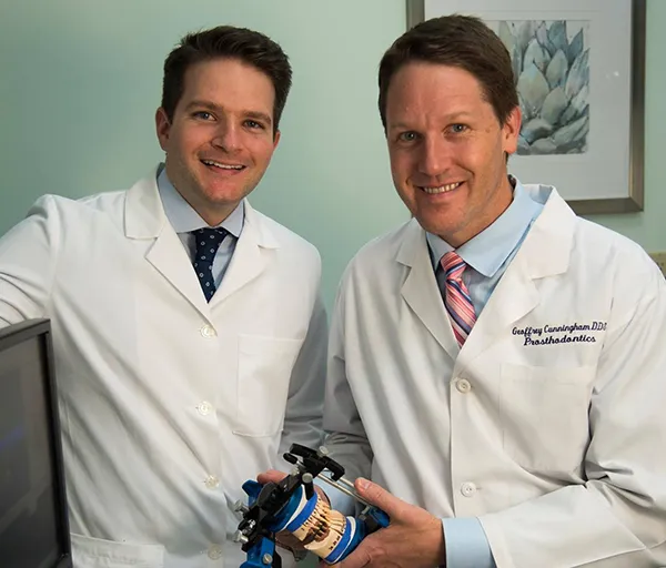 Drs. Cunningham and Gazdeck at Durham Prosthodontics.