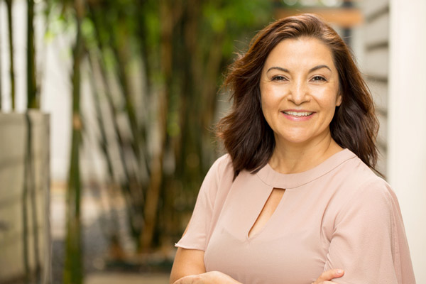 Beautiful mature woman smiling.